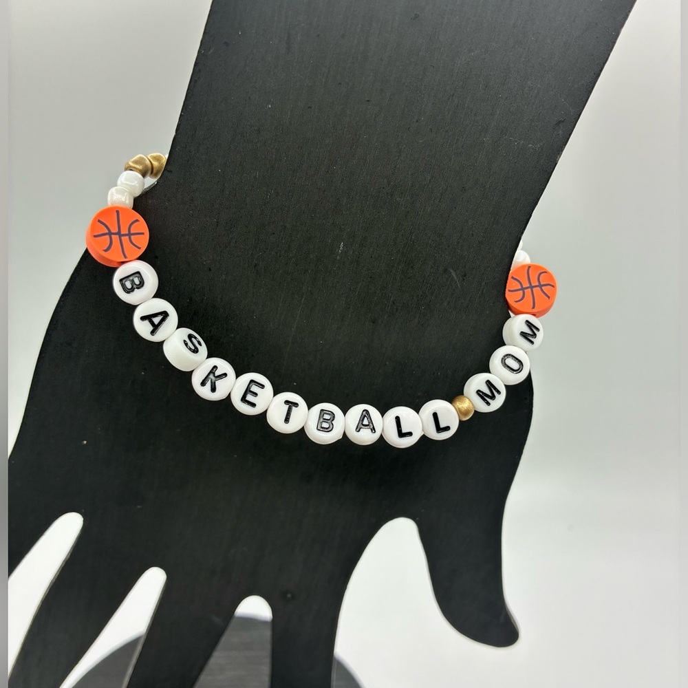 Basketball Mom Beaded Stretch Bracelet